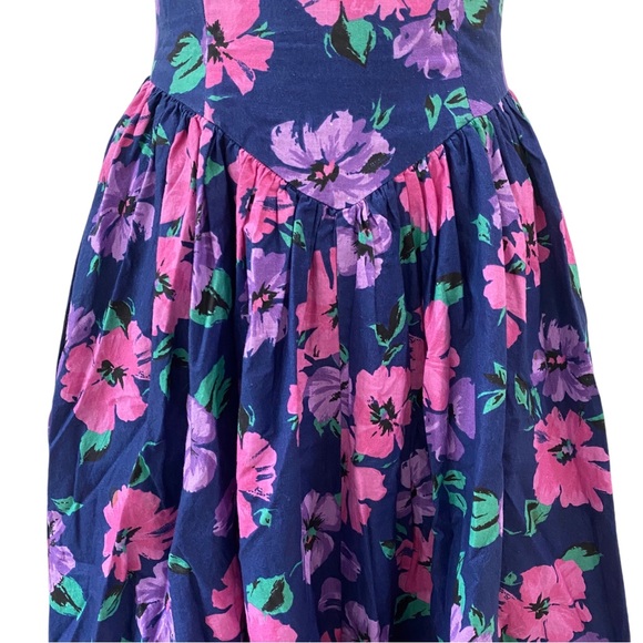 Jodi Schwartz For Bill Berman California RETRO Vintage Midi Tea Dress 80s 7/8 SM - Picture 10 of 15